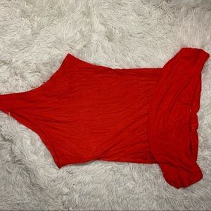 Red off the shoulder bodysuit